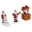 FEERIC LIGHTS & CHRISTMAS - lot de 3 santons pour village Père Noël H.21cm assorti - vignette