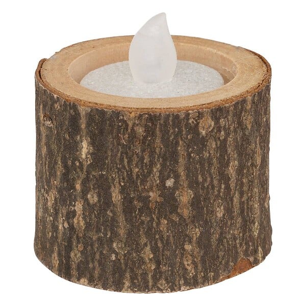 FEERIC LIGHTS & CHRISTMAS - Lot de 3 photophores H.5 - 7 - 11cm bois - large