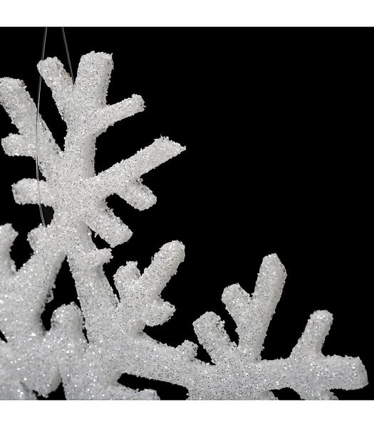 FEERIC LIGHTS & CHRISTMAS - Déco de Noël Lot de 6 Flocons pailletés à suspendre D 20 cm - large