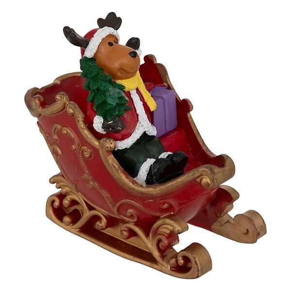 FEERIC LIGHTS & CHRISTMAS - Santon pour village personnage avec luge H.9cm assorti - large