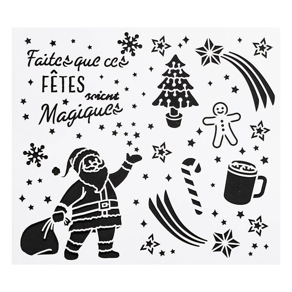 FEERIC LIGHTS & CHRISTMAS - Pochoir de Noël X 3 42 X 37 cm - large