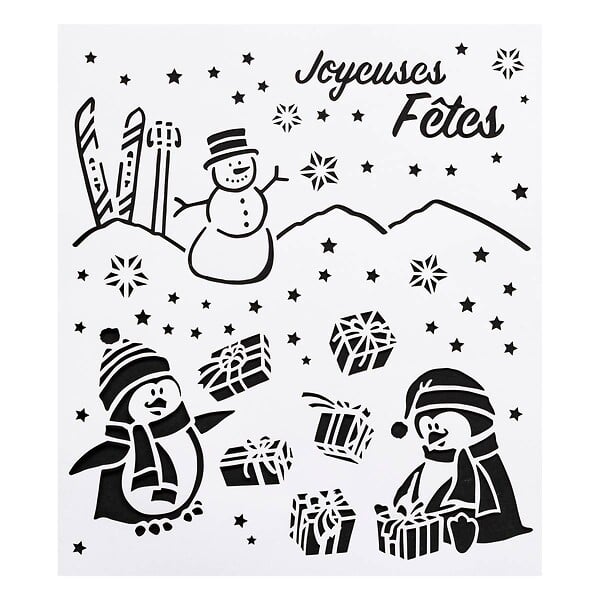 FEERIC LIGHTS & CHRISTMAS - Pochoir de Noël X 3 42 X 37 cm - large