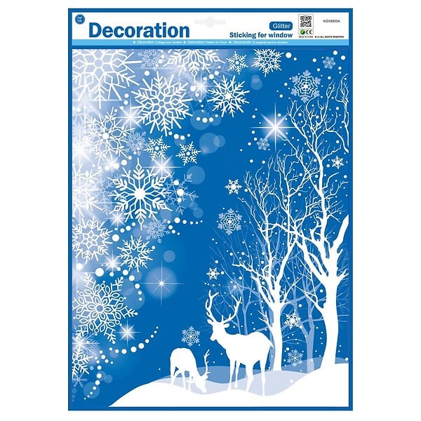 FEERIC LIGHTS & CHRISTMAS - Décovitre blanc paillettes 29x41cm - large