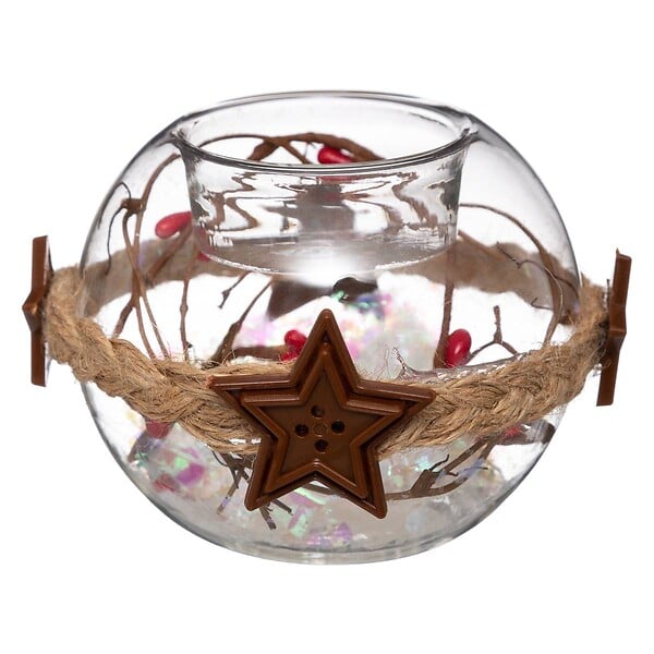 FEERIC LIGHTS & CHRISTMAS - Photophore boule décoré verre - large