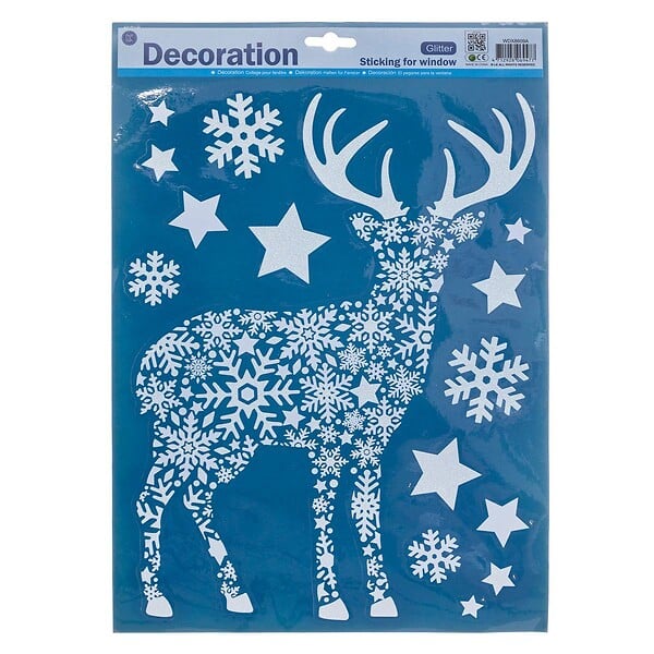 FEERIC LIGHTS & CHRISTMAS - Décovitre pailleté blanc 29x41cm - large