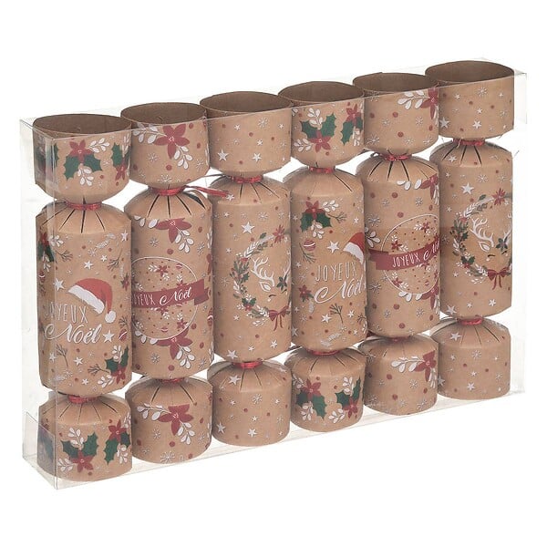FEERIC LIGHTS & CHRISTMAS - Crackers kraft imprimé couleur x6 - large