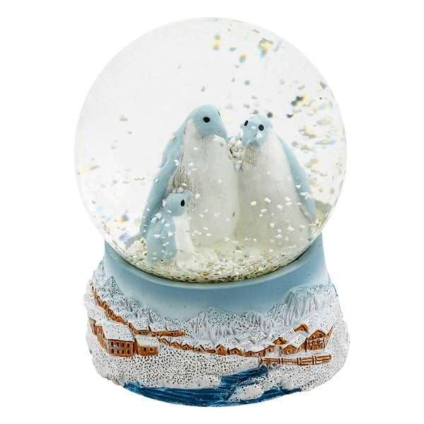 FEERIC LIGHTS & CHRISTMAS - BOULE NEIGE PINGOUINS 65MM - large