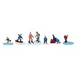 FEERIC LIGHTS & CHRISTMAS - Lot de 6 santons pour village sport d'hiver - vignette