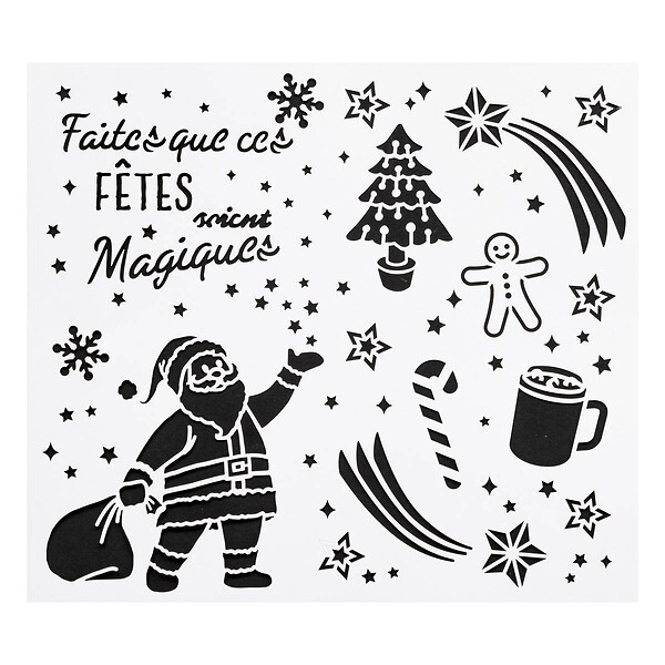 FEERIC LIGHTS & CHRISTMAS - Pochoir de Noël X 3 42 X 37 cm - large
