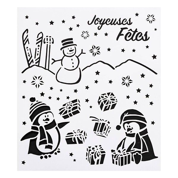FEERIC LIGHTS & CHRISTMAS - Pochoir de Noël X 3 42 X 37 cm - large