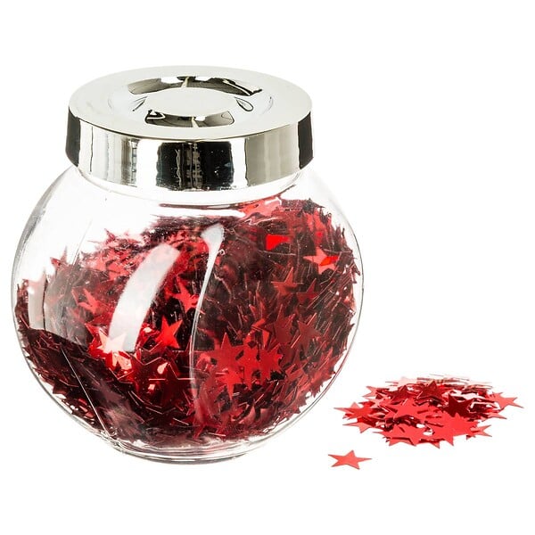 FEERIC LIGHTS & CHRISTMAS - Bocal d'accessoires déco de table brillantes rouge - large