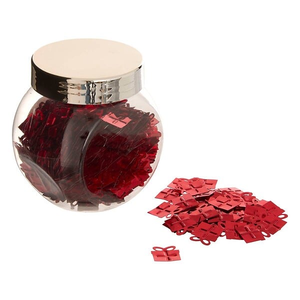 FEERIC LIGHTS & CHRISTMAS - Bocal d'accessoires déco de table brillantes rouge - large