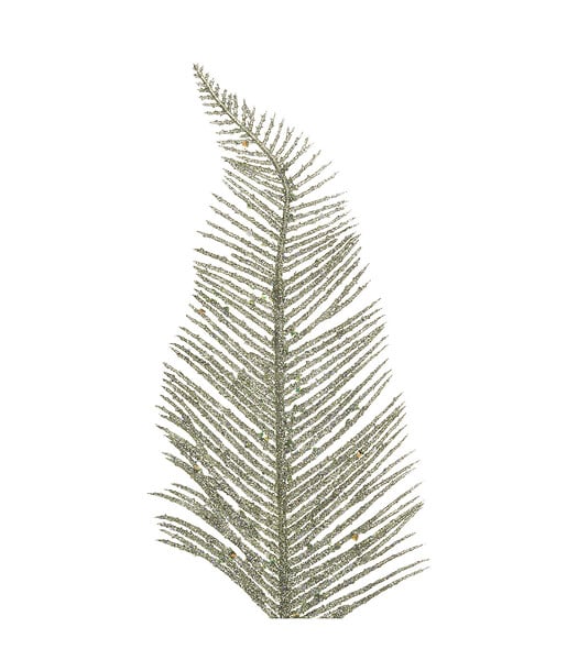 FEERIC LIGHTS & CHRISTMAS - Branche décorative spéciale fêtes Fougère Vert pailleté H 75 cm - large