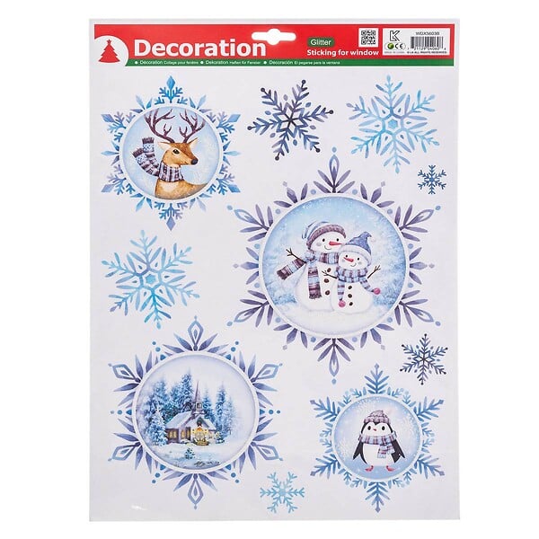 FEERIC LIGHTS & CHRISTMAS - Décovitre blanc paillette argent 29x41cm - large