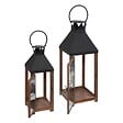 FEERIC LIGHTS & CHRISTMAS - LANTERNE BOIS SAPIN METAL X2 - vignette