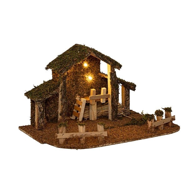 FEERIC LIGHTS & CHRISTMAS - Crèche à garnir 5 Led H.22,5cm - large