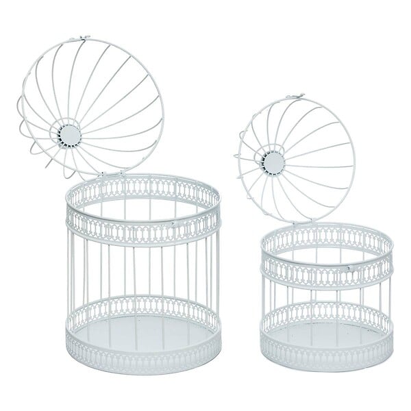 FEERIC LIGHTS & CHRISTMAS - CAGE OISEAU METAL BLANC X2 - large