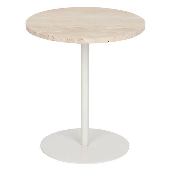 ATMOSPHERA - Table d'appoint Celen travertin blanc 40x45cm - large