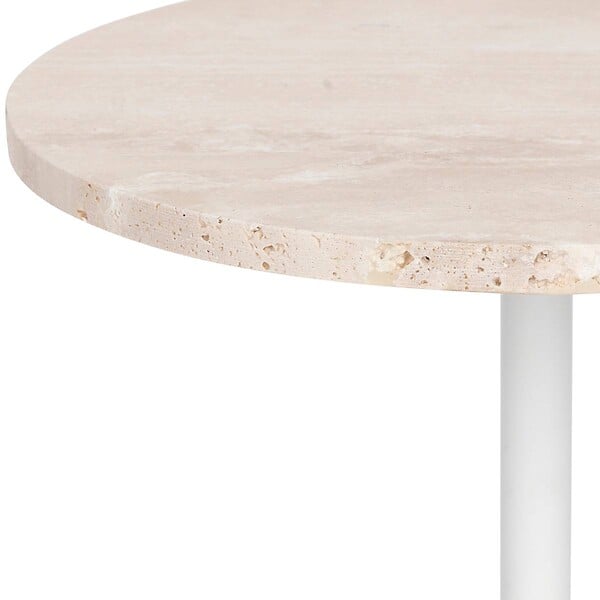 ATMOSPHERA - Table d'appoint Celen travertin blanc 40x45cm - large