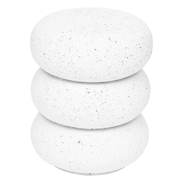 ATMOSPHERA - Table d’appoint "Stoneto" blanc 43x35x35cm - large