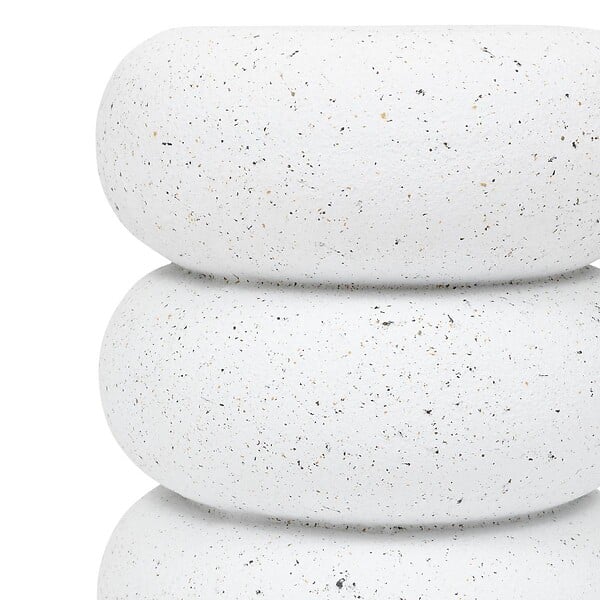 ATMOSPHERA - Table d’appoint "Stoneto" blanc 43x35x35cm - large