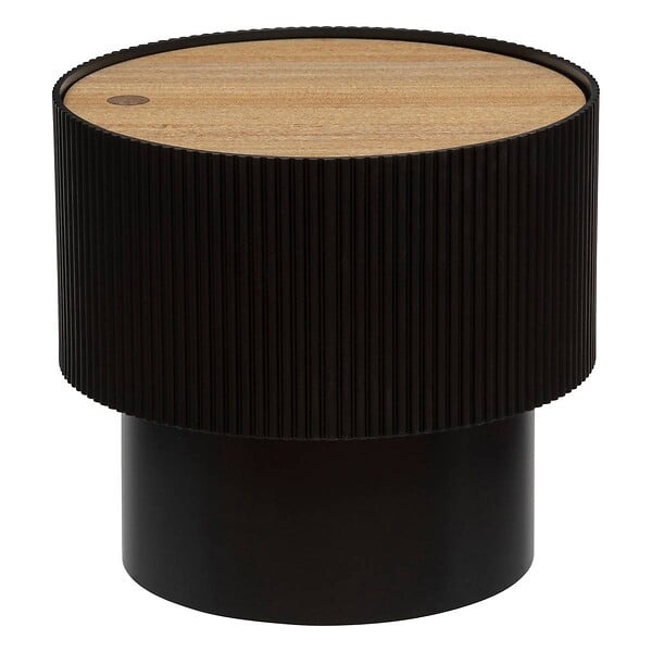 ATMOSPHERA - Table à café "Enola" en placage frêne D38,5cm noir - large