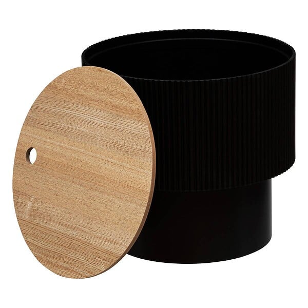 ATMOSPHERA - Table à café "Enola" en placage frêne D38,5cm noir - large