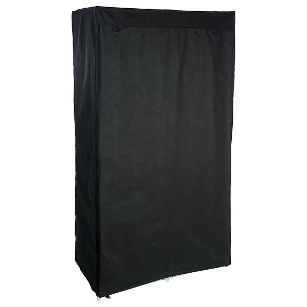 5 FIVE SIMPLY SMART - Armoire penderie modulable tissu noir - large