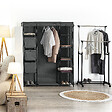 5 FIVE SIMPLY SMART - Armoire penderie 3 boîtes tissu gris anthracite - vignette