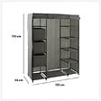5 FIVE SIMPLY SMART - Armoire penderie 3 boîtes tissu gris anthracite - vignette