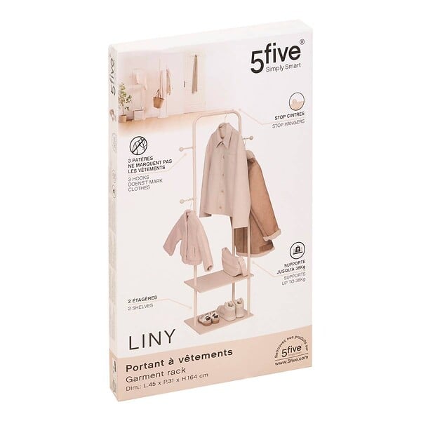 5 FIVE SIMPLY SMART - Portant à vêtements Liny 2 étagères argile - large