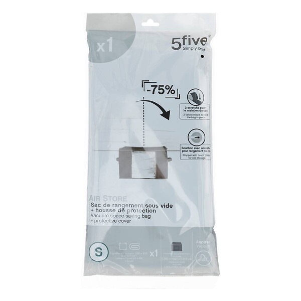 5 FIVE SIMPLY SMART - Housse rangement sous vide 40x40x15cm "Air-Store" - large