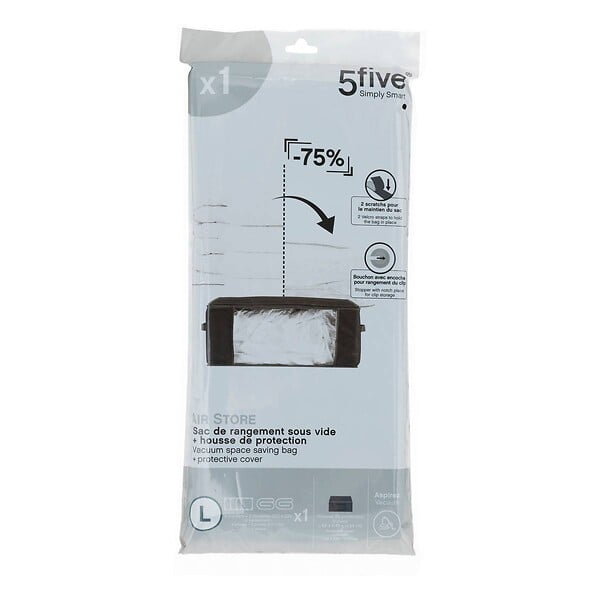 5 FIVE SIMPLY SMART - Housse rangement sous vide 60x40x25cm "Air-Store" - large