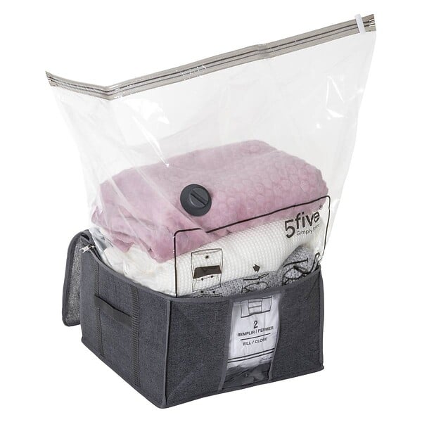 5 FIVE SIMPLY SMART - Housse rangement sous vide 40x40x25cm "Air-Store" - large