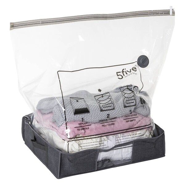 5 FIVE SIMPLY SMART - Housse rangement sous vide 60x45x15cm "Air-Store" - large