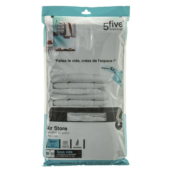 5 FIVE SIMPLY SMART - Housse rangement sous videLit 100x45x15cm "Air-Store" - large