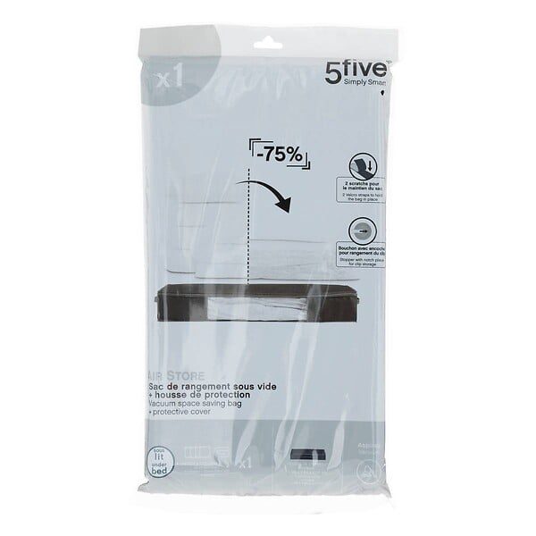 5 FIVE SIMPLY SMART - Housse rangement sous videLit 100x45x15cm "Air-Store" - large