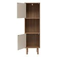 5 FIVE SIMPLY SMART - Etagère 3 cases 2 portes Mix'N'Match bois et motif rayé - vignette