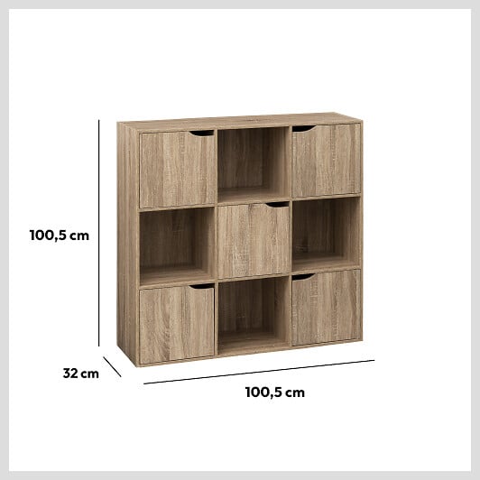 5 FIVE SIMPLY SMART - Etagère "Mix 'N Modul" 9 cases naturel - large