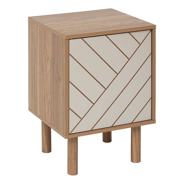 5 FIVE SIMPLY SMART - Etagère 1 porte Mix'N'Match bois et motif rayé - large