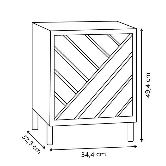 5 FIVE SIMPLY SMART - Etagère 1 porte Mix'N'Match bois et motif rayé - large