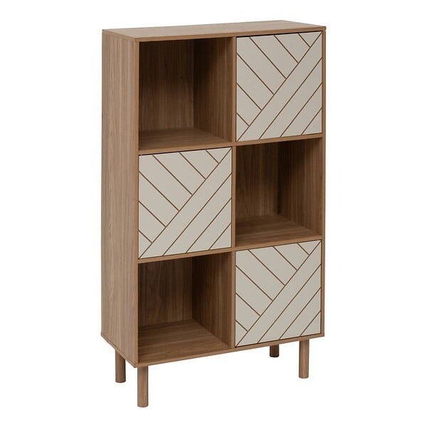 5 FIVE SIMPLY SMART - Etagère 6 cases Mix'N'Match bois et motif rayé - large