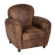 ATMOSPHERA - Fauteuil club "Stanis" effet cuir marron - vignette