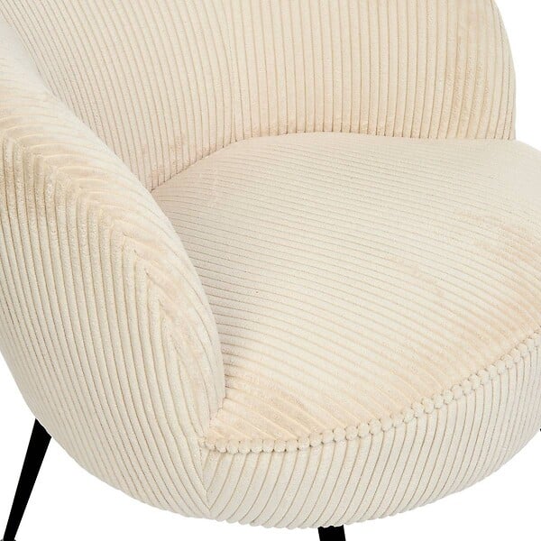 ATMOSPHERA - Fauteuil Tildae en Tissu Creme Côtelé L69xl63xH71 cm - large