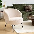 ATMOSPHERA - Fauteuil Tildae en Tissu Creme Côtelé L69xl63xH71 cm - vignette