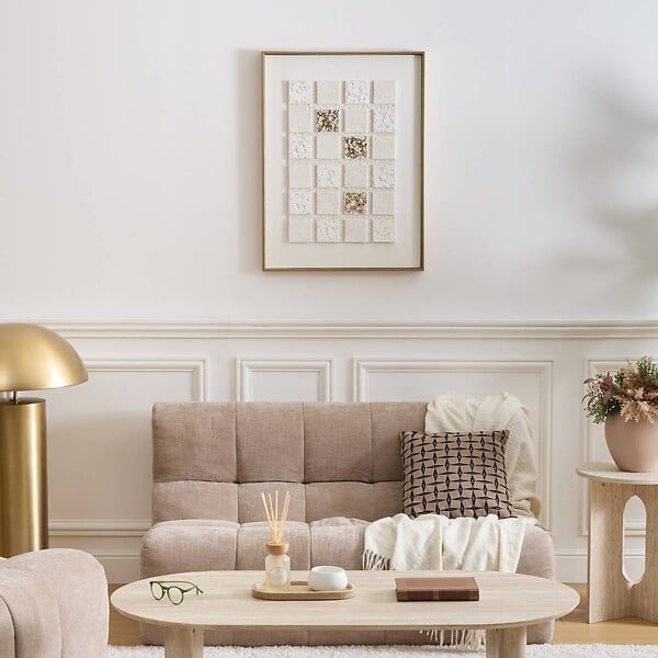 ATMOSPHERA - Canapé Miroa 2 Places 130x92x68 cm en Tissu Beige - large