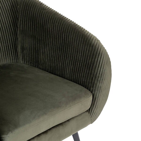 ATMOSPHERA - Fauteuil Solaro velours vert kaki - large