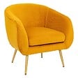 ATMOSPHERA - Fauteuil "Solaro" velours plissé jaune moutarde - vignette