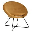 ATMOSPHERA - Fauteuil "Evan" en velours jaune ocre - vignette