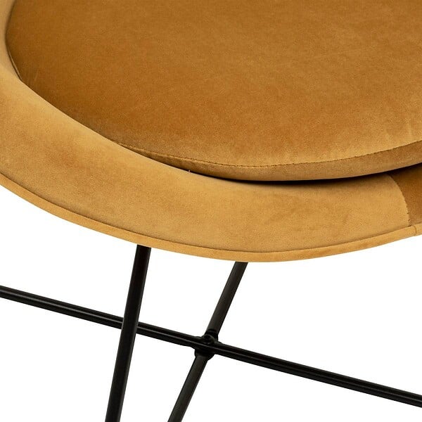 ATMOSPHERA - Fauteuil "Evan" en velours jaune ocre - large